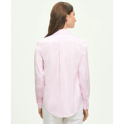 Classic Fit Stretch Supima Cotton Non-Iron Bengal Stripe Dress Shirt