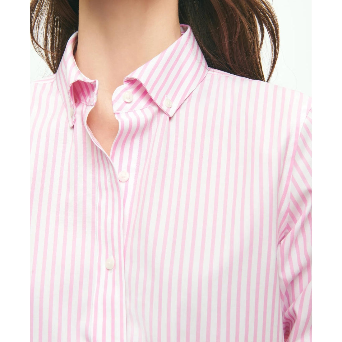 Classic Fit Stretch Supima Cotton Non-Iron Bengal Stripe Dress Shirt