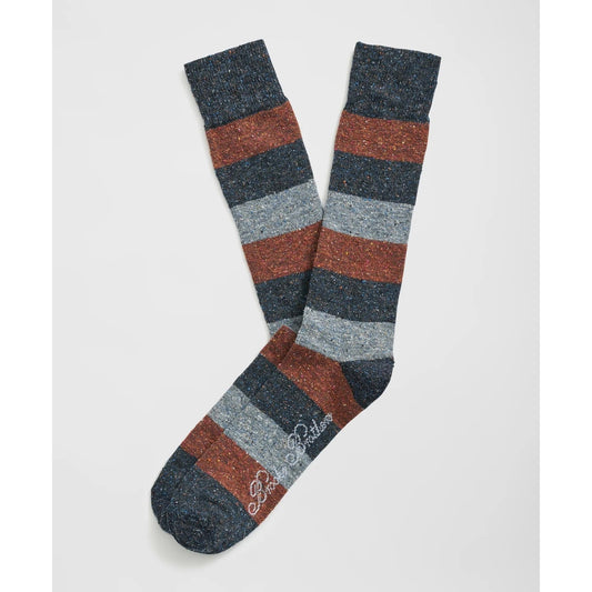 Silk Cotton Blend Striped Socks
