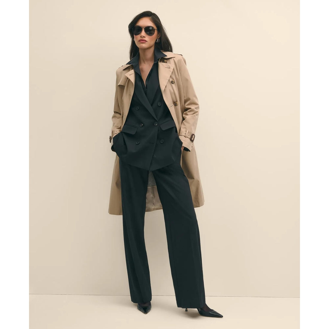 The Essentials Wide-Leg Trousers in Wool Blend