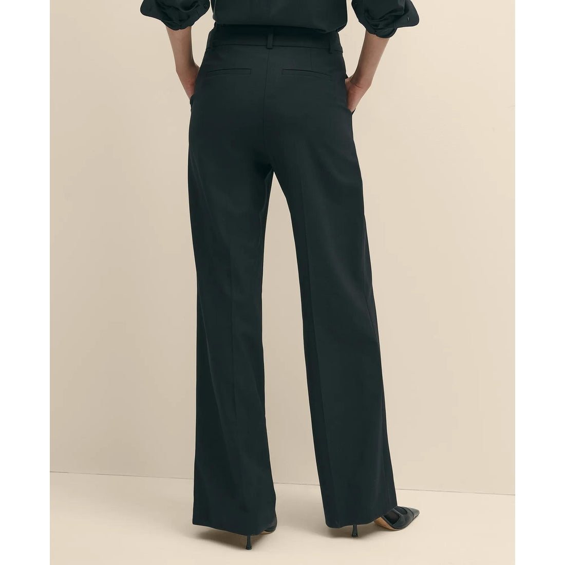 The Essentials Wide-Leg Trousers in Wool Blend