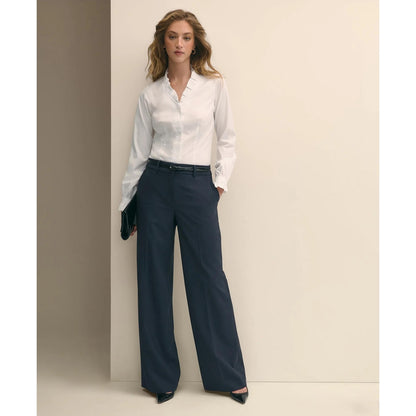 The Essentials Wide-Leg Trousers in Wool Blend