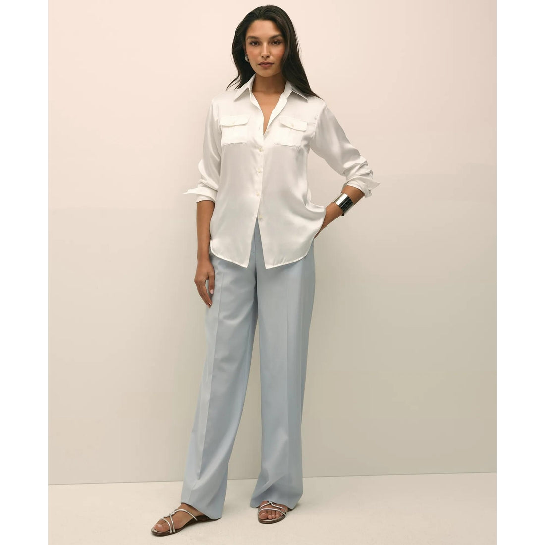 Relaxed Utility Blouse in Washable Silk