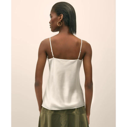 V-Neck Camisole in Washable Silk Charmeuse