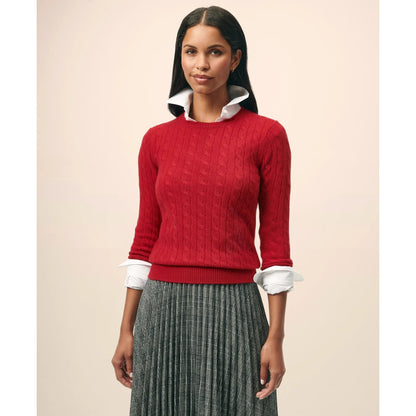 Cashmere Cable Crewneck Sweater