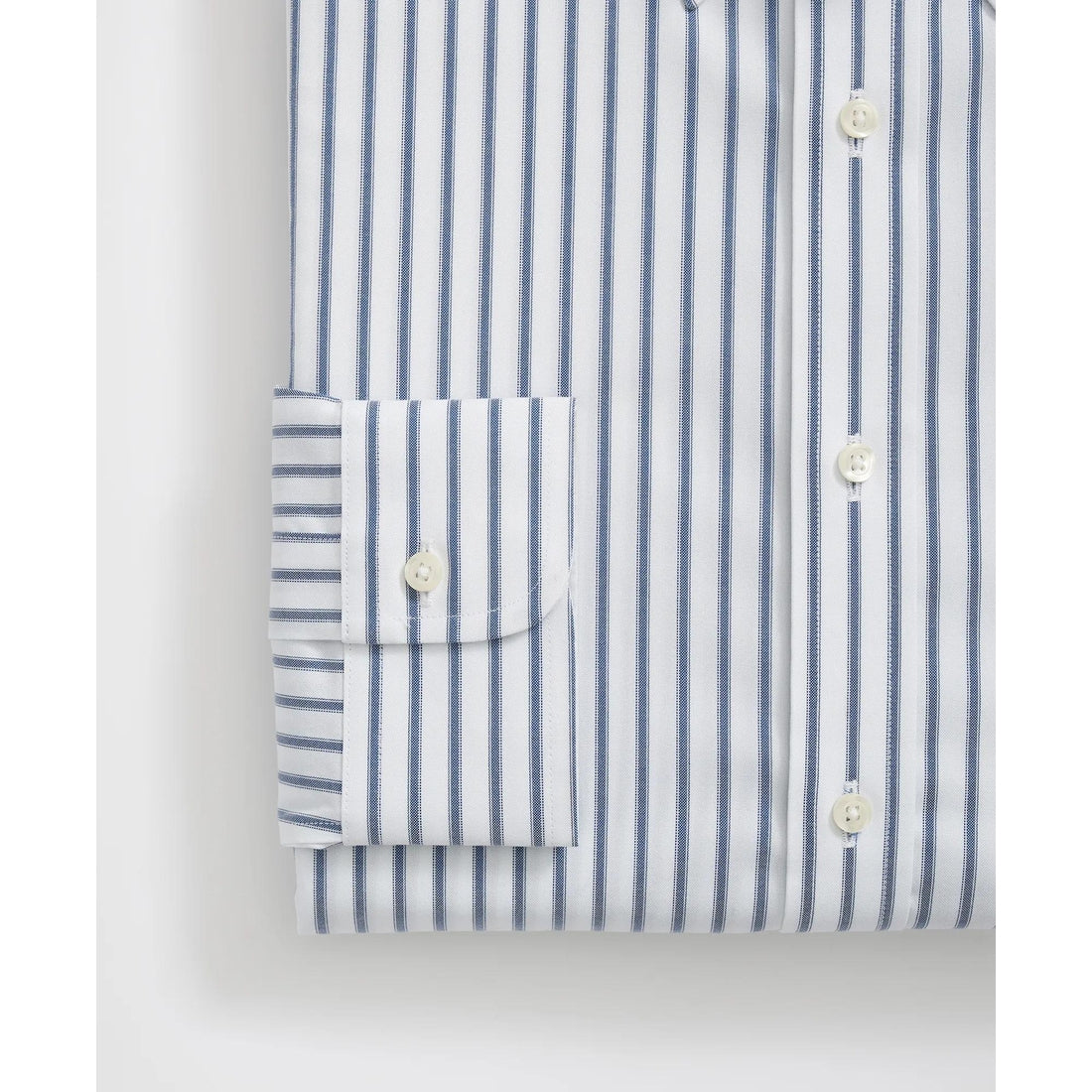 Stretch Supima Cotton Non-Iron Pinpoint Oxford Polo Button Down Collar, Ticking Stripe Dress Shirt
