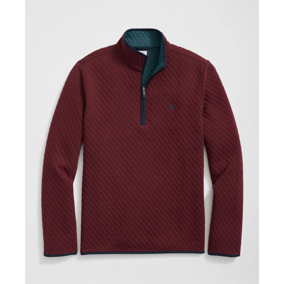 Diamond-Quilted Half-Zip in Cotton Blend