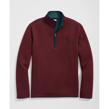 Diamond-Quilted Half-Zip in Cotton Blend