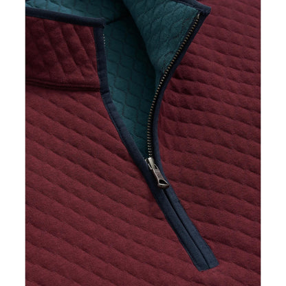 Diamond-Quilted Half-Zip in Cotton Blend
