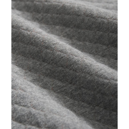 Diamond-Quilted Half-Zip in Cotton Blend