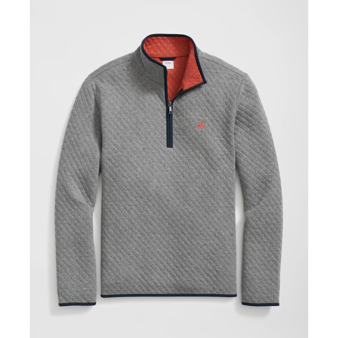 Diamond-Quilted Half-Zip in Cotton Blend