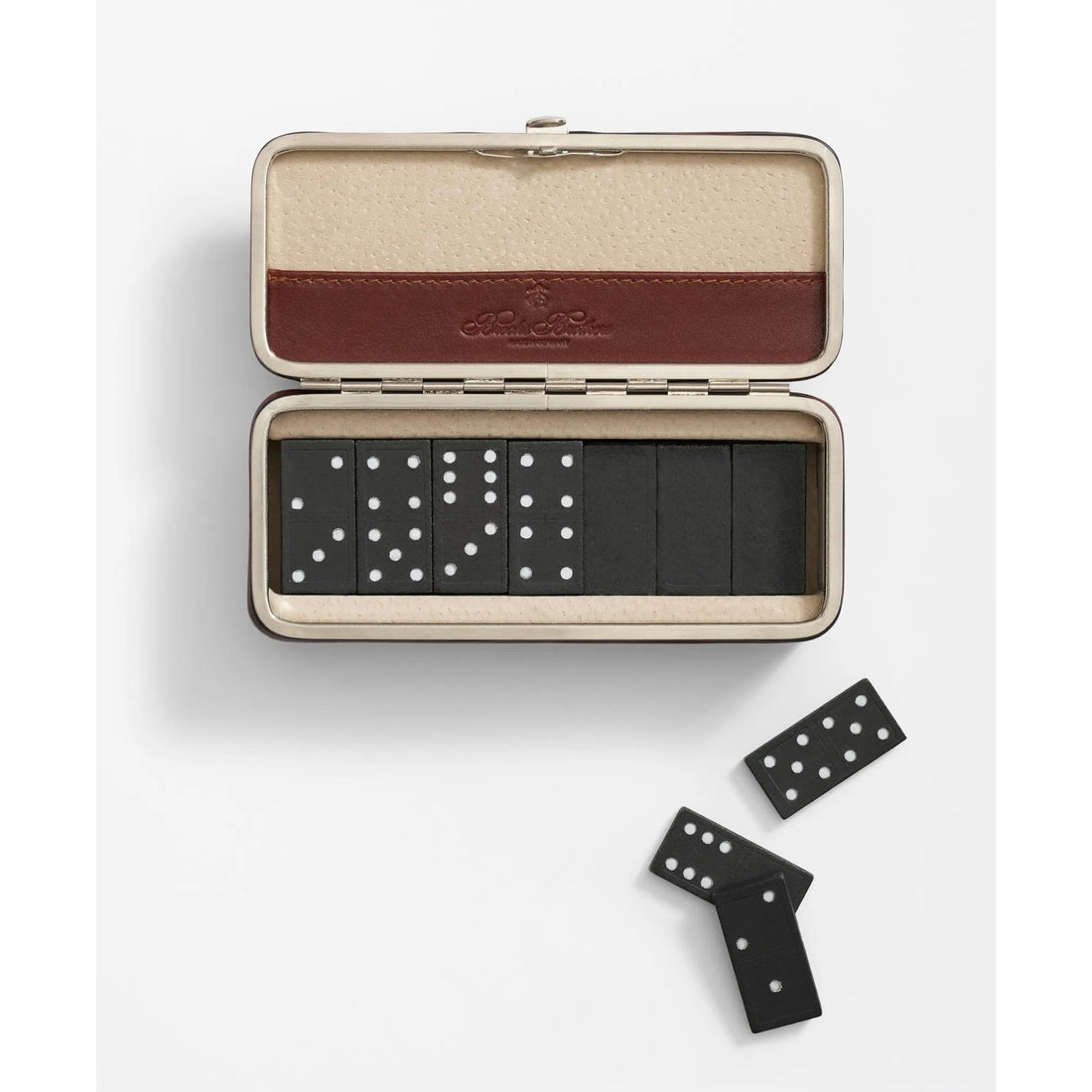 Travel Dominoes Game With Calfskin Case