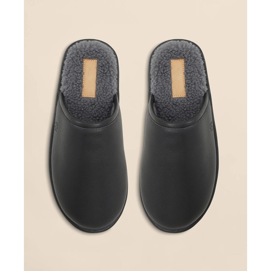 Shearling Lined Leather Slippers