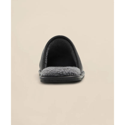 Shearling Lined Leather Slippers