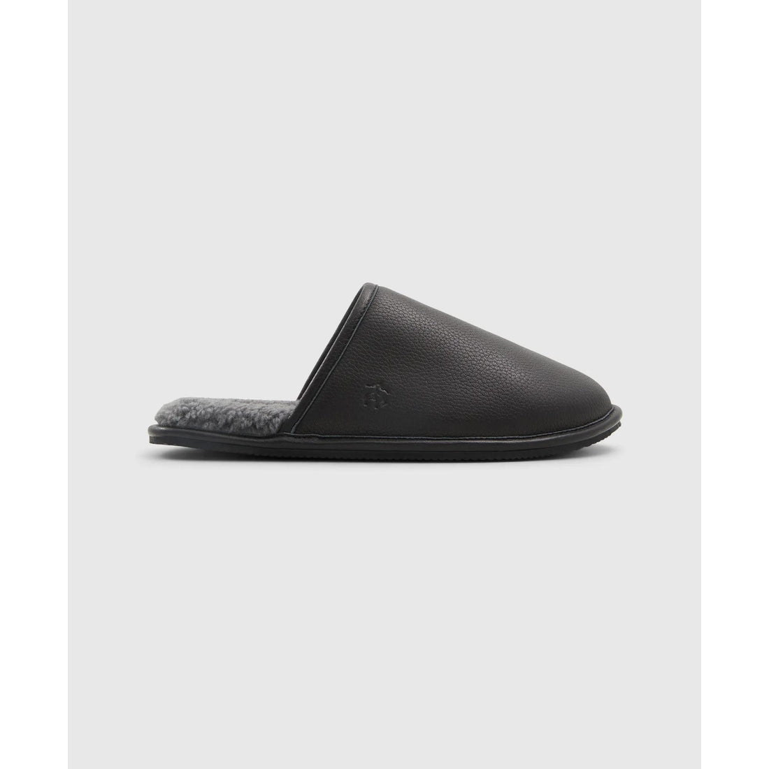 Shearling Lined Leather Slippers