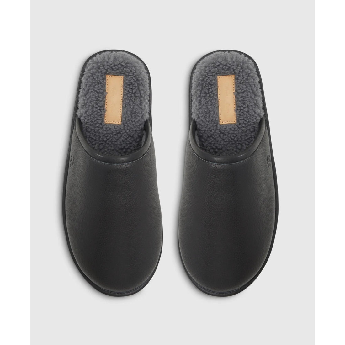 Shearling Lined Leather Slippers