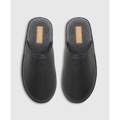 Shearling Lined Leather Slippers