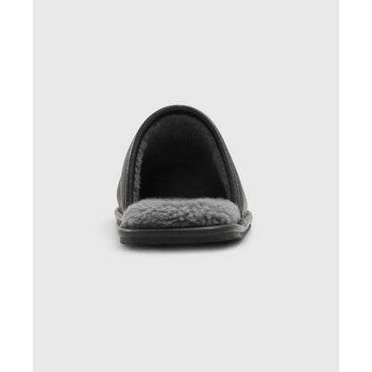 Shearling Lined Leather Slippers