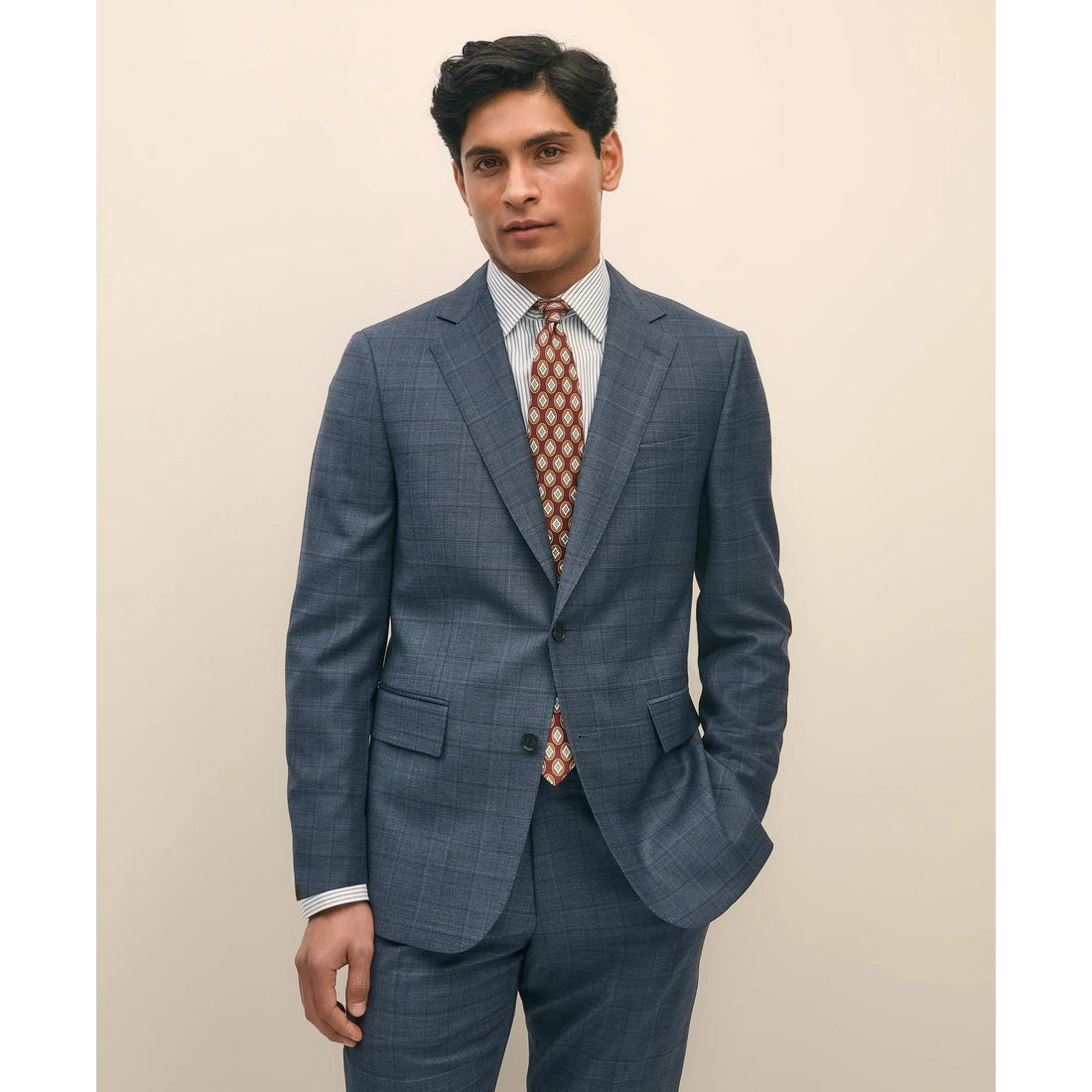Slim Fit Wool Check 1818 Suit