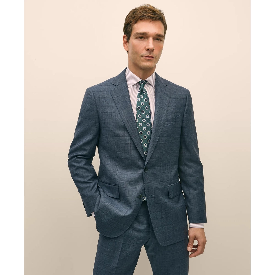 Classic Fit Wool Blue Check 1818 Suit