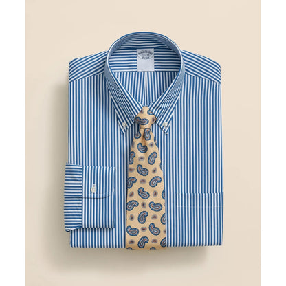Pure Supima Cotton Regular-Finish Polo Button Down Collar, Candy Stripe Dress Shirt