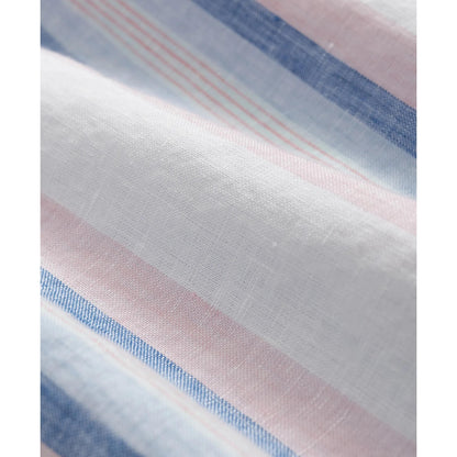 Irish Linen Polo Button Down Collar, Awning Stripe Shirt
