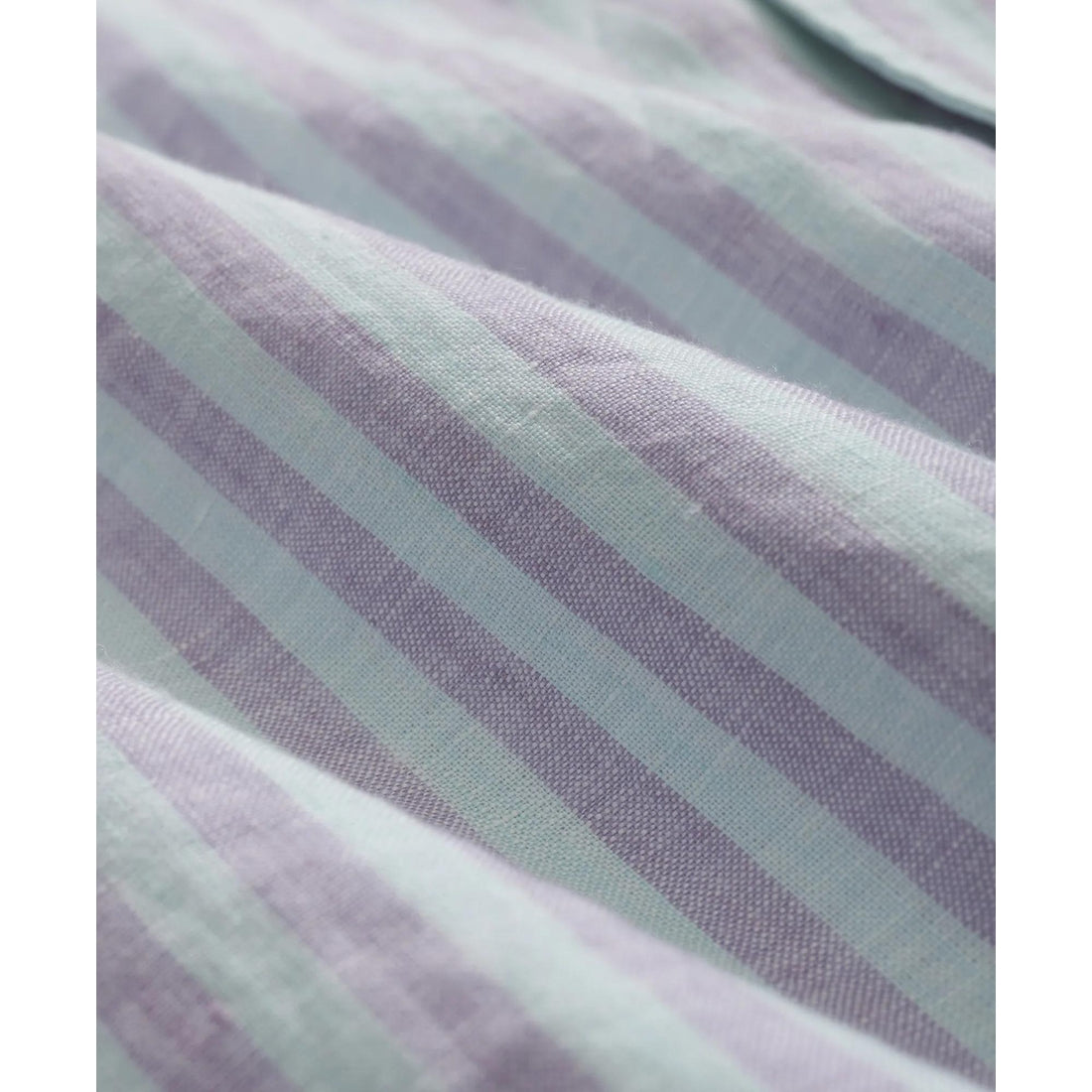Irish Linen Camp Collar, Striped Short-Sleeve Shirt