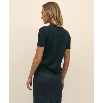 Classic Short-Sleeve Jersey Crewneck Sweater