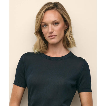 Classic Short-Sleeve Jersey Crewneck Sweater