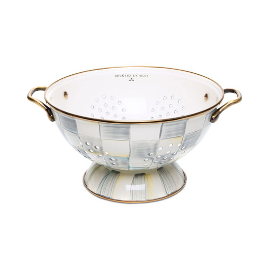 Mackenzie-Childs Sterling Check Large Colander
