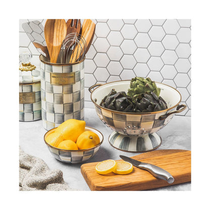 Mackenzie-Childs Sterling Check Large Colander