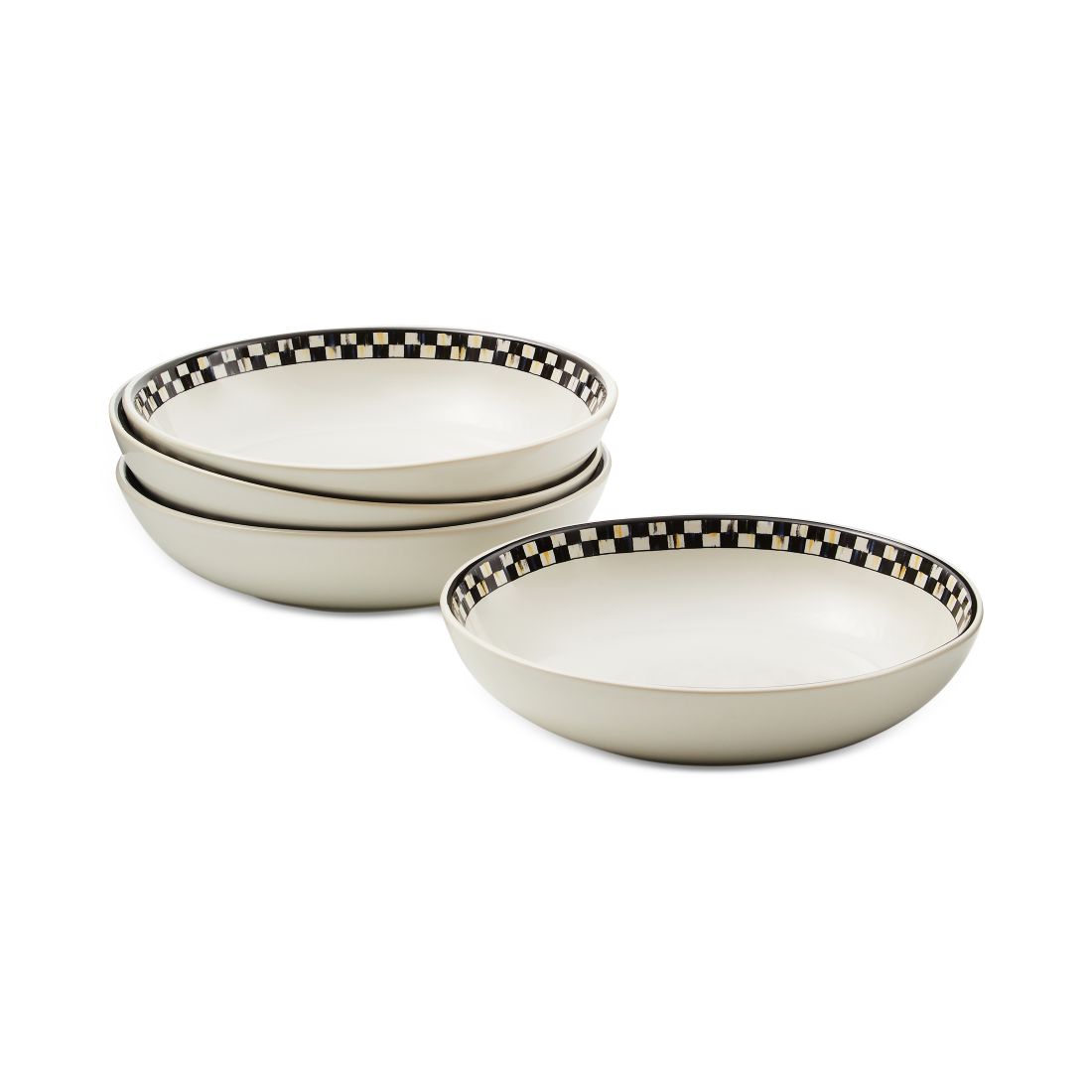 MacKenzie-Childs Courtly Check Everyday Pasta Bowls, Set of 4