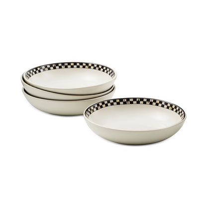 MacKenzie-Childs Courtly Check Everyday Pasta Bowls, Set of 4