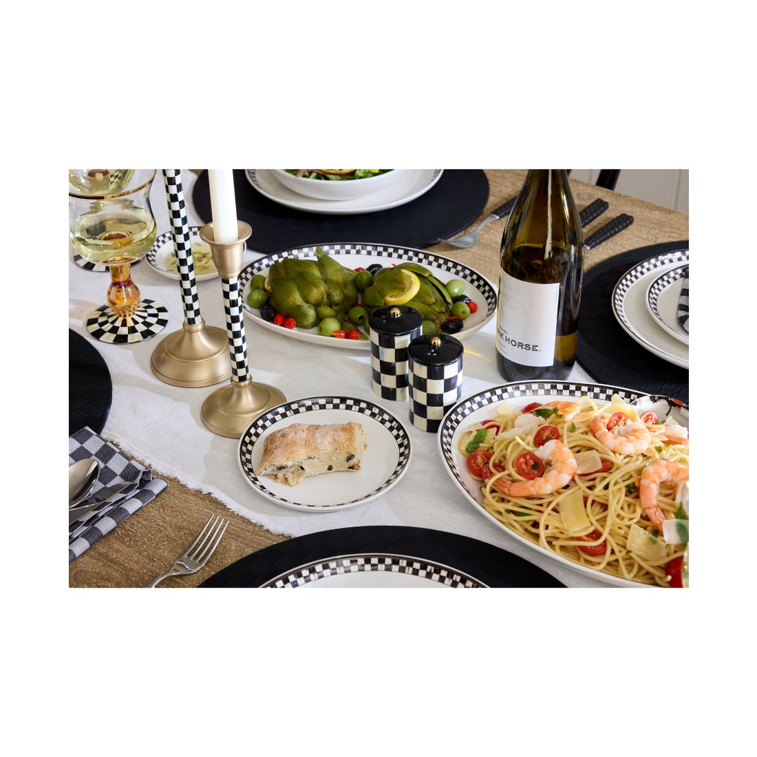 MacKenzie-Childs Courtly Check Everyday Pinch Bowls, Set of 2