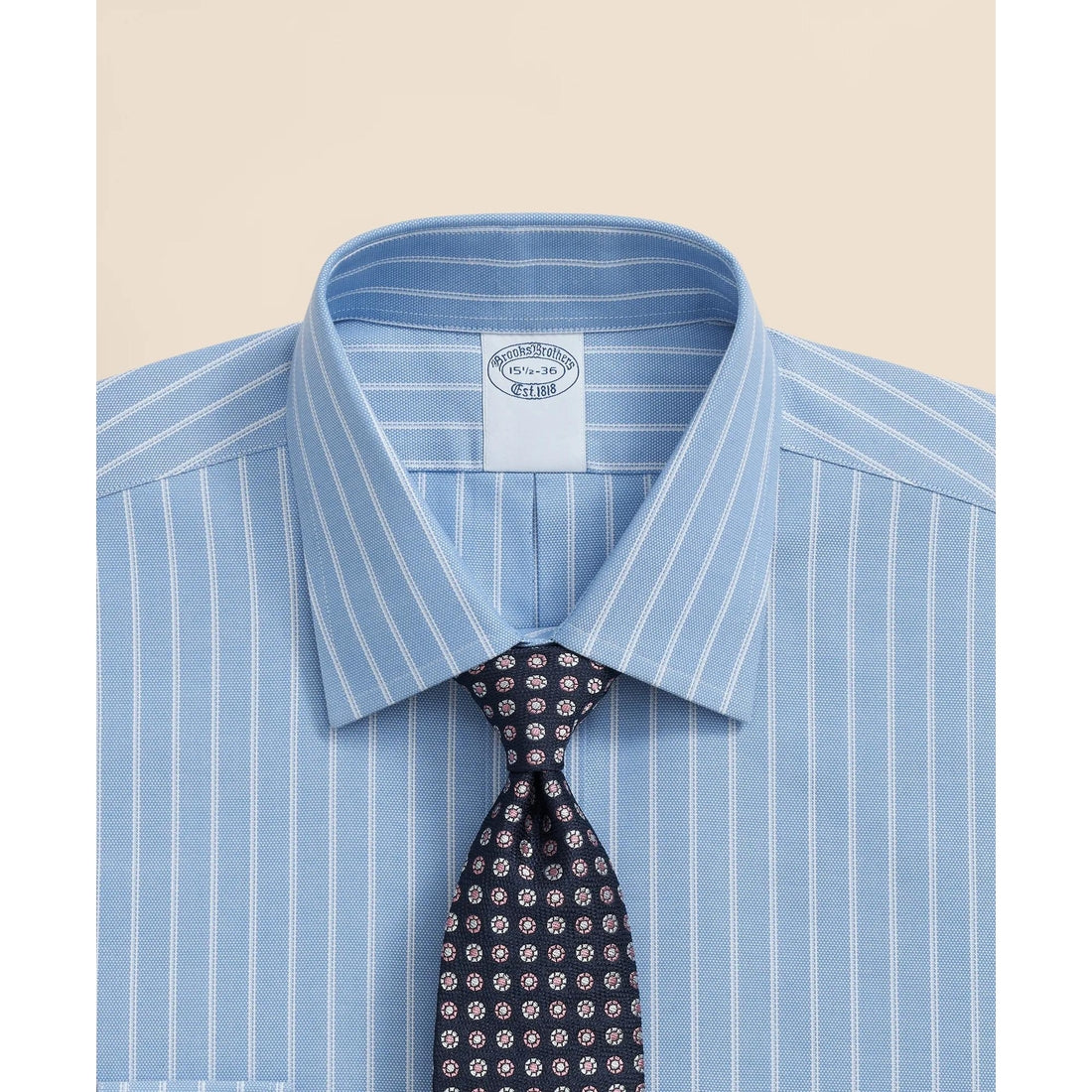 Stretch Supima Cotton Non-Iron Royal Oxford Ainsley Collar, Striped Dress Shirt