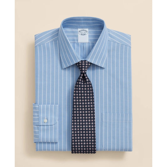 Stretch Supima Cotton Non-Iron Royal Oxford Ainsley Collar, Striped Dress Shirt