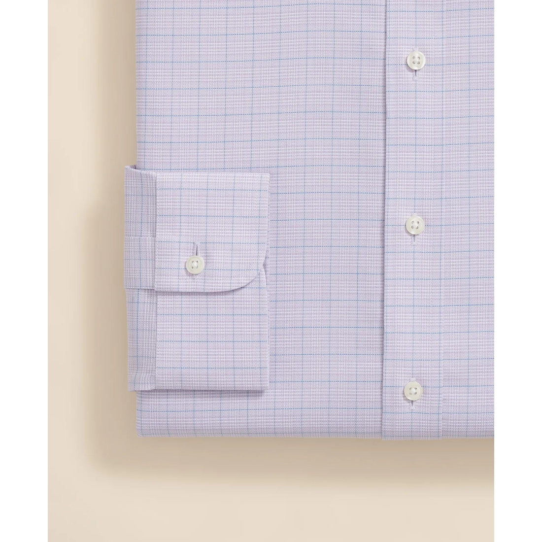 Stretch Supima Cotton Non-Iron Royal Oxford English Spread Collar, Checked Dress Shirt