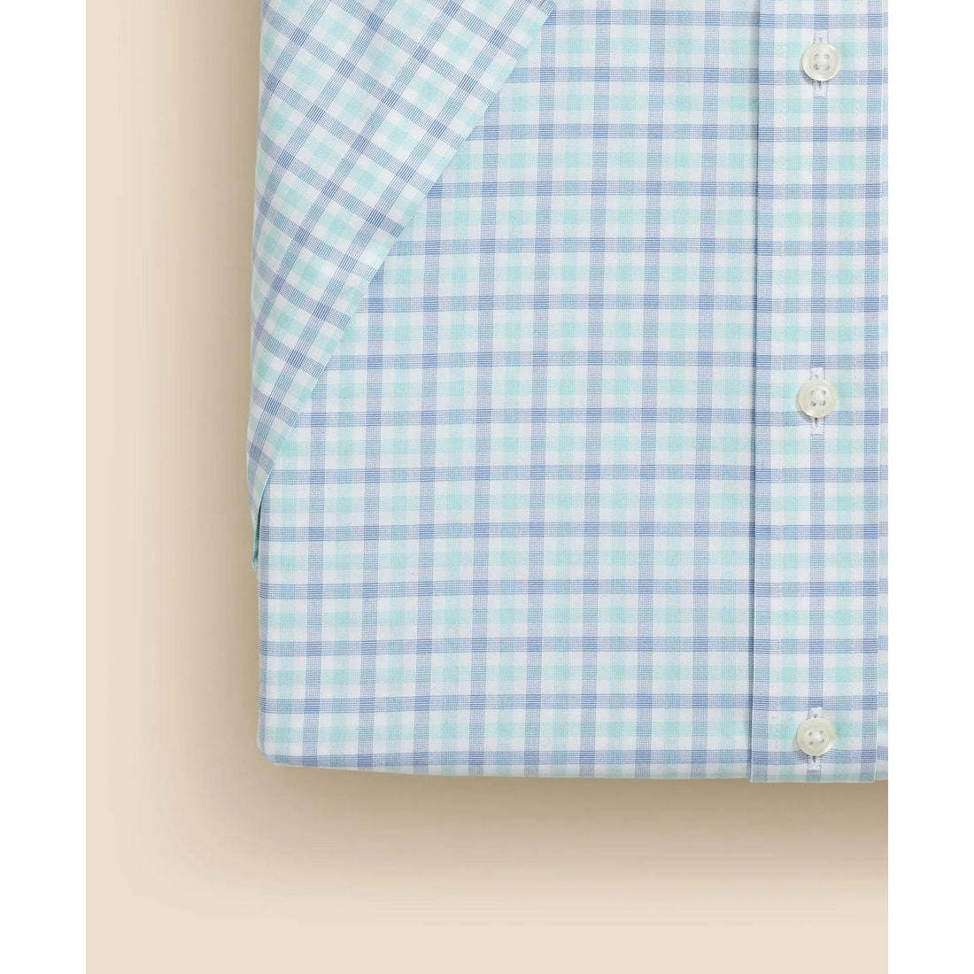 Stretch Supima Cotton Non-Iron Ainsley Collar, Alternating Check Short-Sleeve Dress Shirt