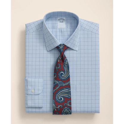 Stretch Supima Cotton Non-Iron Pinpoint Oxford Ainsley Collar, Ground Check Dress Shirt
