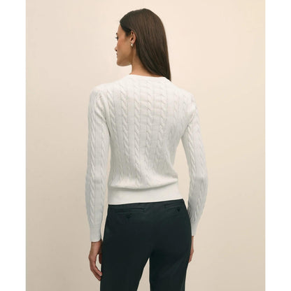 Supima Cotton Cable Crewneck Sweater
