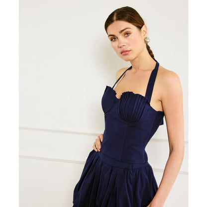 Line & Dot Women's Pearla Pleated-Bust Halter Top