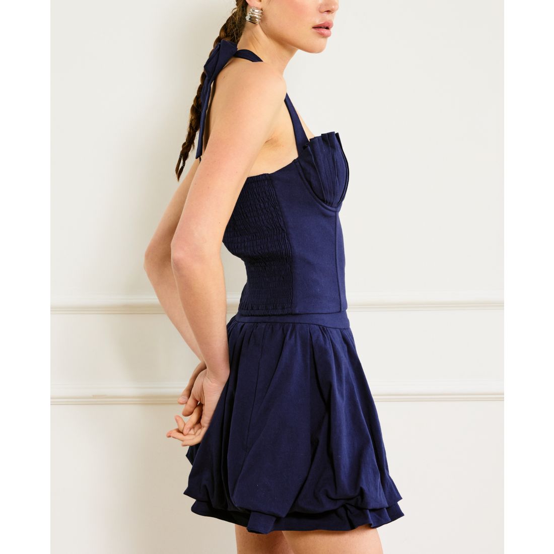 Line & Dot Women's Pearla Pleated-Bust Halter Top
