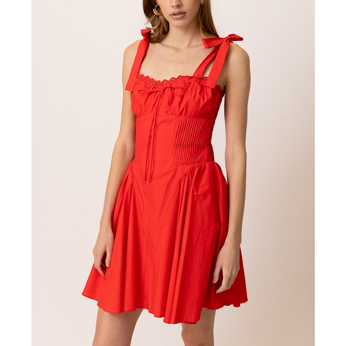 Line & Dot Women's Anessa Pleated-Waist Mini Dress