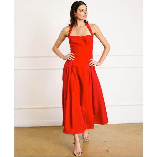 Line & Dot Women's Greta Halter Sleeveless Maxi Dress