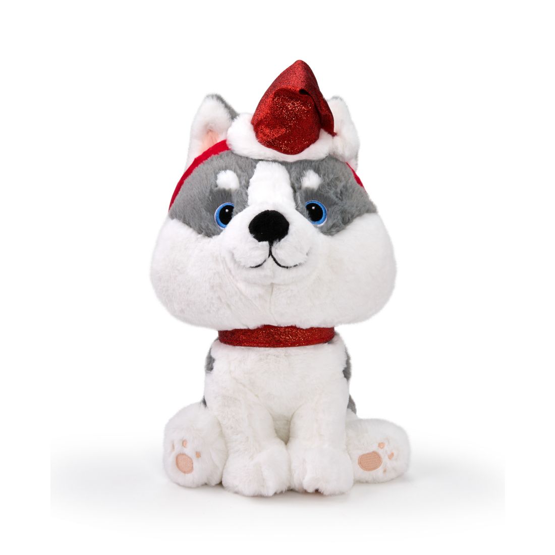 Geoffrey's Toy Box 10" Husky with Christmas Hat Plush Toy, Created for Macy's