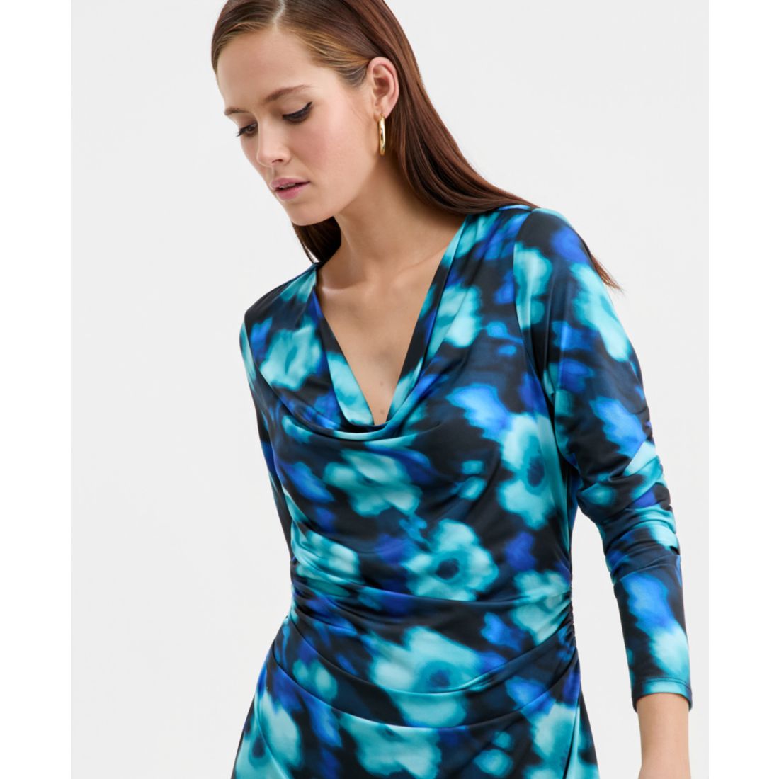 Bar Iii Women's Printed Cowlneck Minidress, Macy's Exclusive