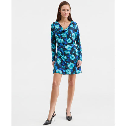 Bar Iii Women's Printed Cowlneck Minidress, Macy's Exclusive