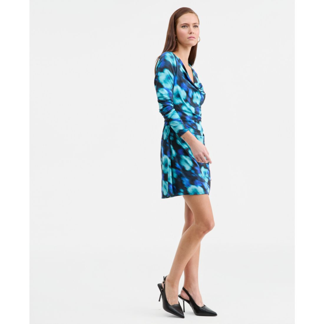 Bar Iii Women's Printed Cowlneck Minidress, Macy's Exclusive