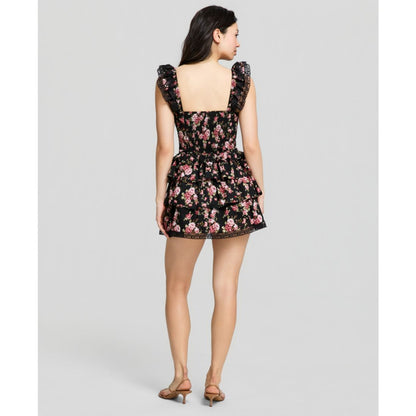 And Now This Women's Cotton Corset Ruffled Mini Dress