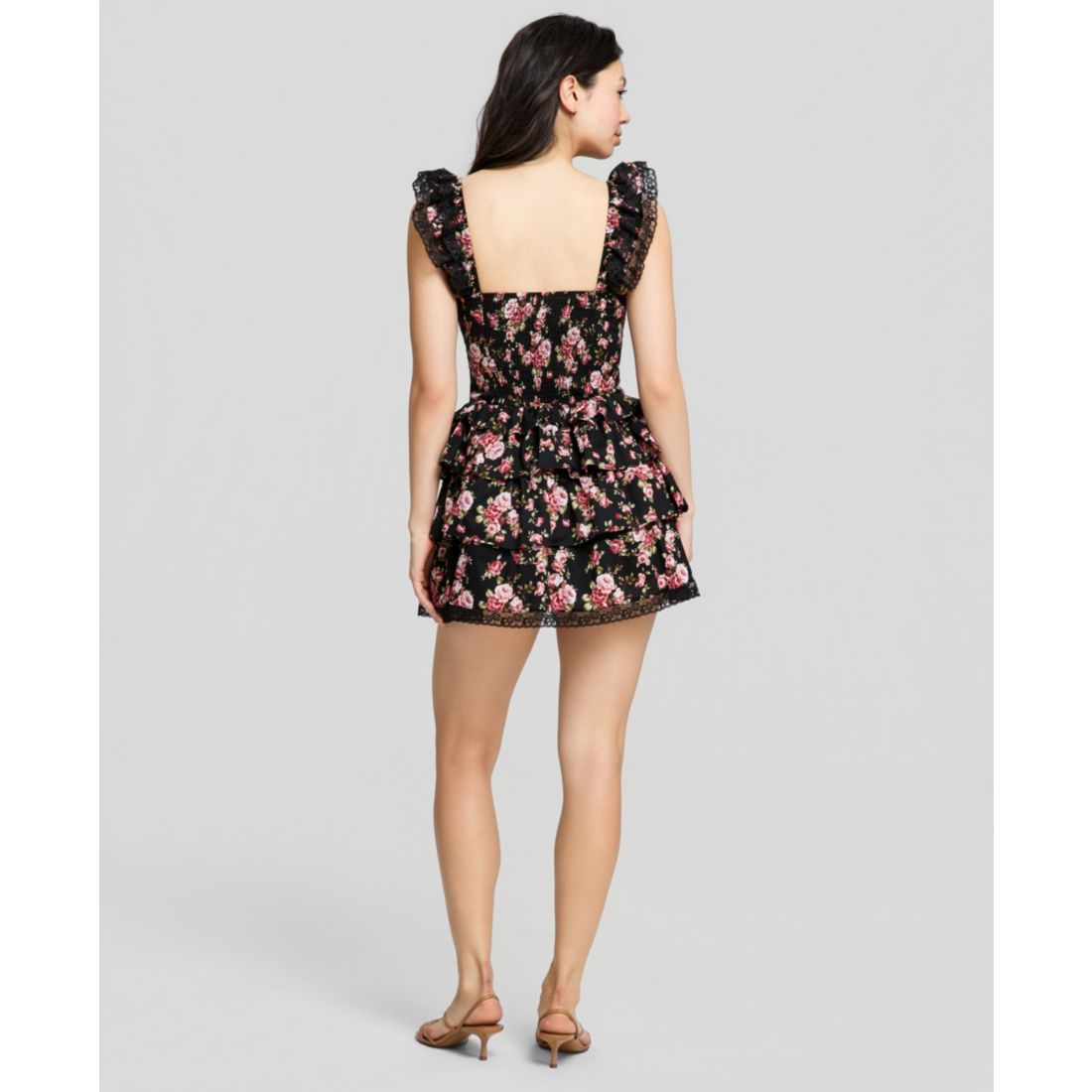 And Now This Women's Cotton Corset Ruffled Mini Dress